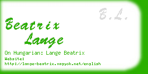 beatrix lange business card